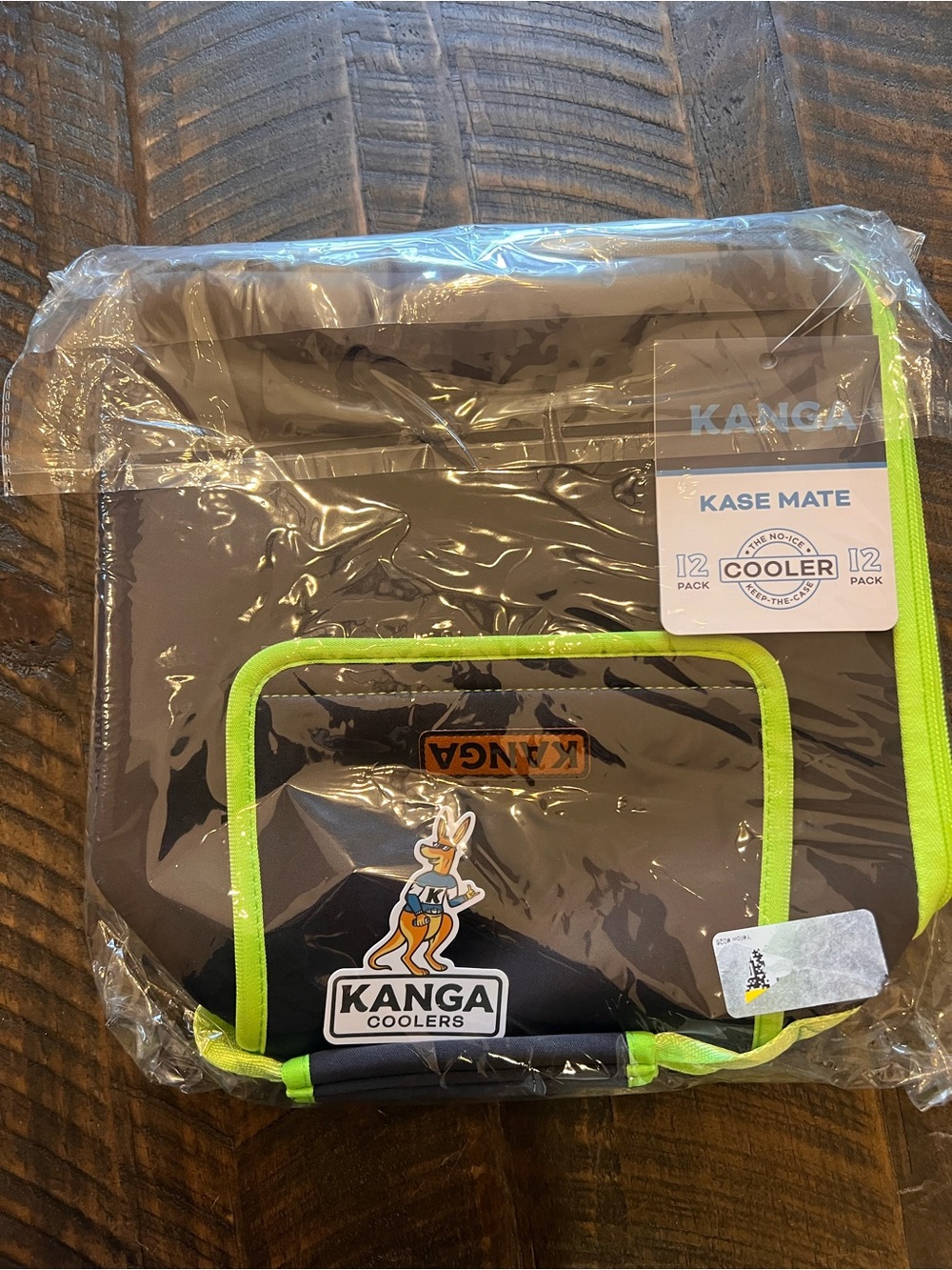 NEW Kanga Kase Mate 12-Pack Insulated Cooler Bag No-Ice Carrier Gray/Lime